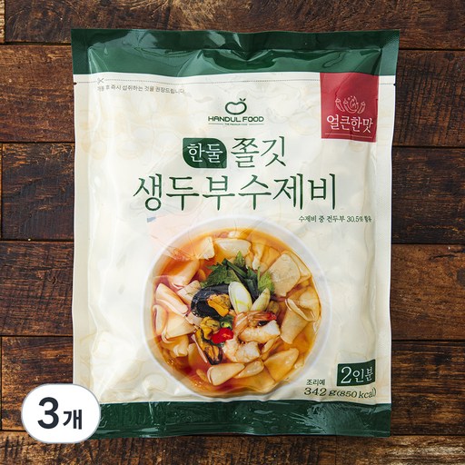 한둘푸드 쫄깃 생두부 수제비 얼큰한맛 2인분