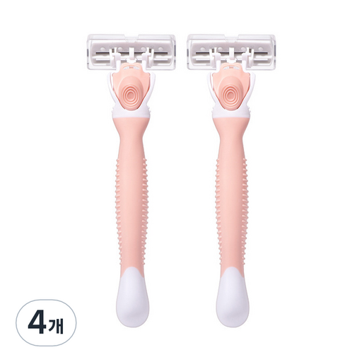 비즈온 6중날 여성용 면도기 핑크색