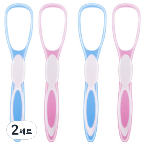 바이핏 소프트 혀 클리너 스크레퍼 핑크 2p + 블루 2p 세트