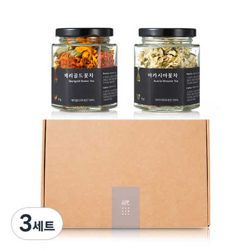 채온 하루맑음 꽃차 2종 선물세트 + 쇼핑백