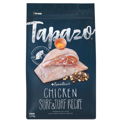 Tapazo 特百滋 成幼貓用 凍乾雙饗宴 低敏配方乾糧, 海魚 + 雞肉, 2.27kg, 1袋