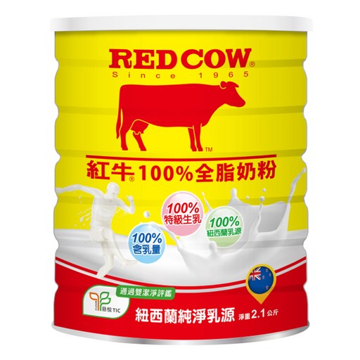 RED COW 紅牛 100%全脂奶粉, 2.1kg, 1罐
