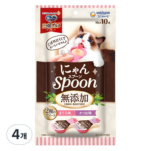 유니참긴노스푼 고양이 냥스푼 무첨가 간식캔 10p