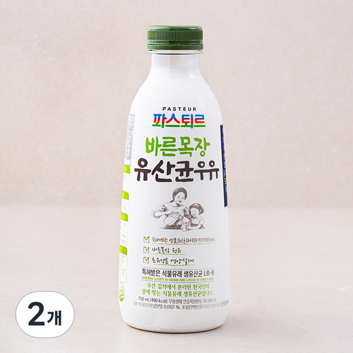 파스퇴르 바른목장 유산균 우유