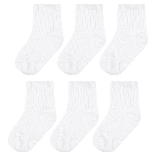 점핑칙피 유아용 심플 골지 양말 6켤레 세트