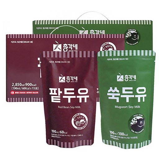 총각네 팥두유 15p + 쑥두유 15p 세트