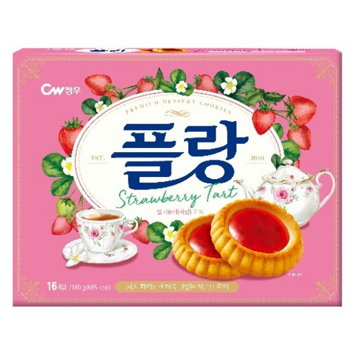 청우식품 플랑 딸기 타르트 쿠키