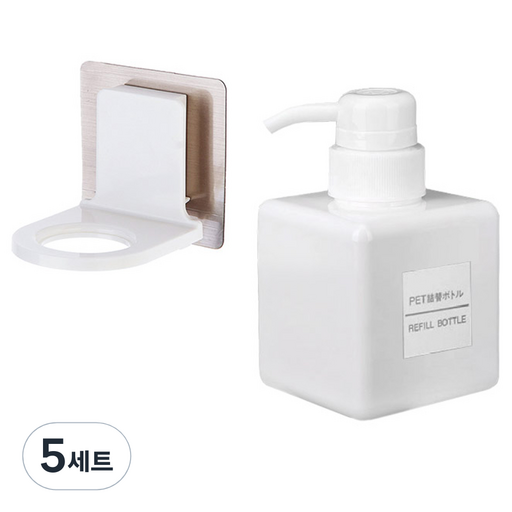 모나코올리브 호텔식 샴푸 린스 디스펜서 250ml + 무타공 샴푸홀더 세트
