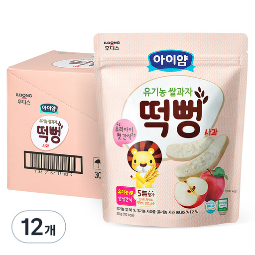 일동후디스 아이얌 유기농 쌀과자 사과떡뻥 30g
