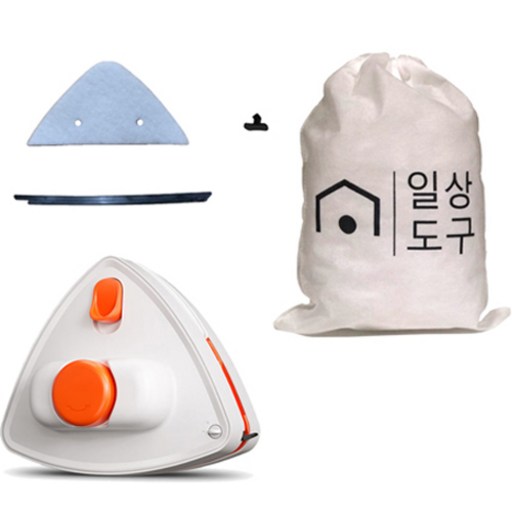 일상도구 자석 양면 유리창 청소기 5~25mm용 + 리필용 스펀지 50p + 고정핀 15p + 교체용 와이퍼 4p + 보관가방 세트