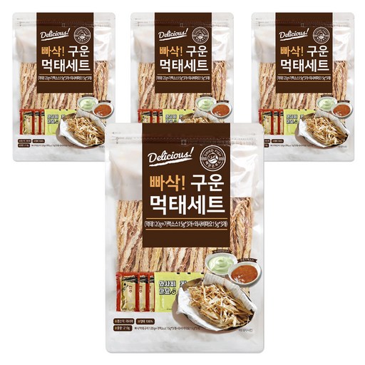 해맑은푸드 빠삭 구운 먹태구이 120g + 전주가맥소스 15g 3p + 와사비마요 15g 3p 세트