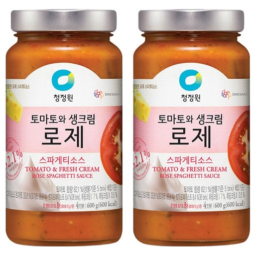청정원 토마토와생크림 로제 스파게티소스
