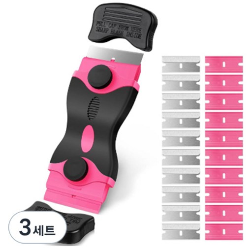코지모먼트 2in1 다용도 스크래퍼 스티커 제거기 + 리필날 20p 핑크