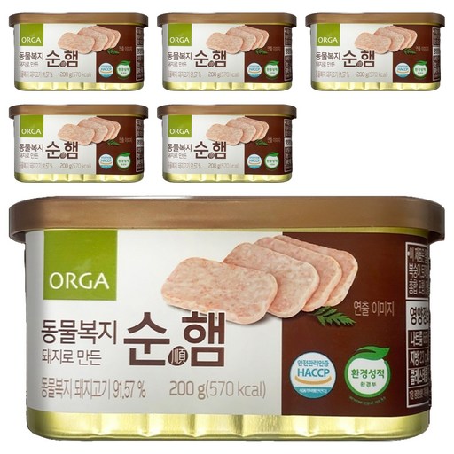 ORGA 동물복지 돼지로 만든 순햄 200g