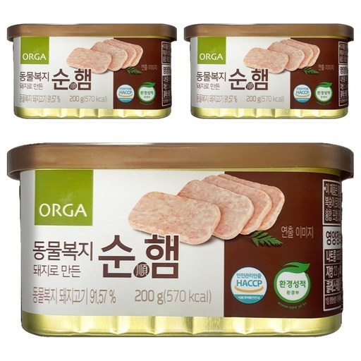 ORGA 동물복지 돼지로 만든 순햄 200g