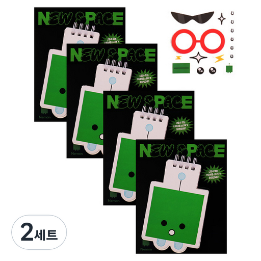 뉴스페이스 두툼한 캐릭터 수첩 4p + 스티커 4p 세트