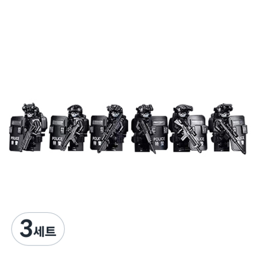비투윈 밀리터리 블랙팬서 피규어 6p +방패막이 6p 세트