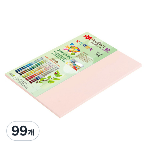 종이문화 뉴씨플레인 얇은 양면색상지 120g No 08 연분홍색