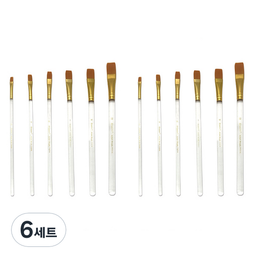 블루마토 GIO 수채화 납작붓 투명 중형 6p WCB004