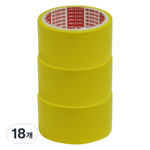 혜성테이프 칼라 마스킹테이프 종이테이프 노랑 48mm(폭) x 15M_3개입