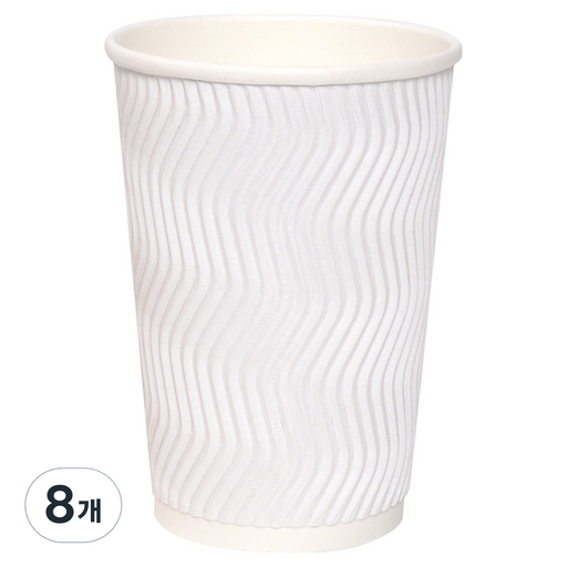 해피팩 한결 웨이브 아이스 3중 종이컵 380ml 화이트