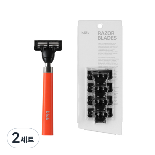 블락 면도기 나이트 오렌지 + 6중 면도날 4p 세트