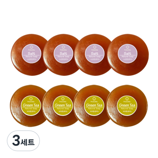 프로버블리 소금 중성비누 110g x 4p + 녹차 중성비누 110g x 4p