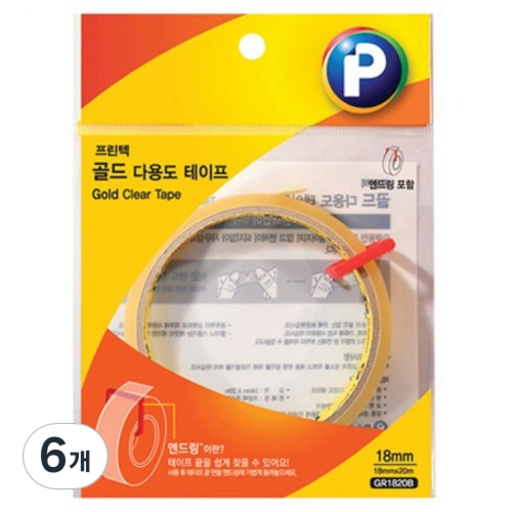 프린텍 골드 다용도 테이프 리필 18mm x 20m GR1820B