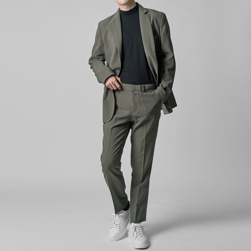 하이후 남성용 스텐딩 카라 플랩포켓 투버튼 수트세트 HU3005