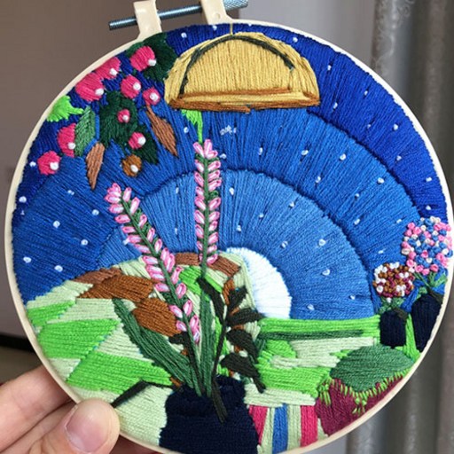 별 빛나는 자연 하늘 자수 세트