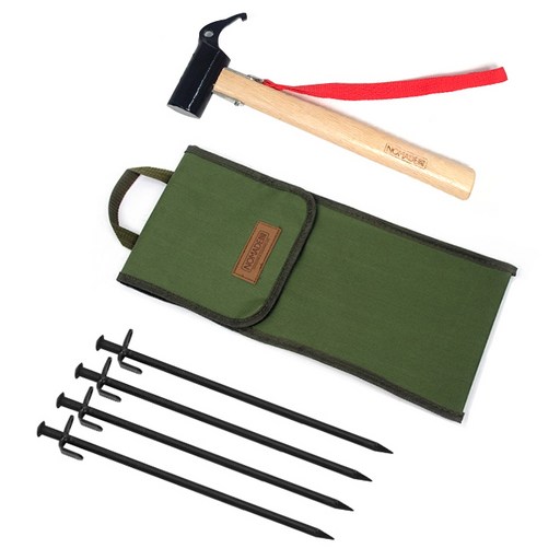 노마드 팩망치 + 고강도 단조팩 25cm 4p + 팩해머 케이스