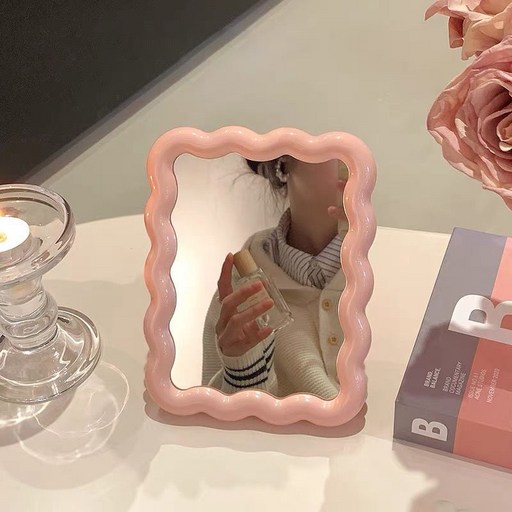 리브에잇 몽글 파스텔 감성 탁상거울 웨이브