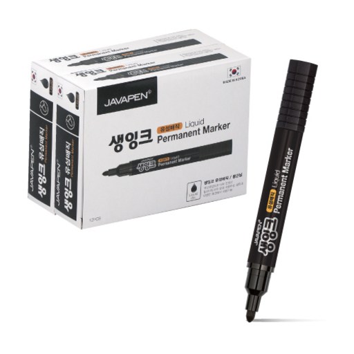 자바펜 생잉크 유성 매직 12p