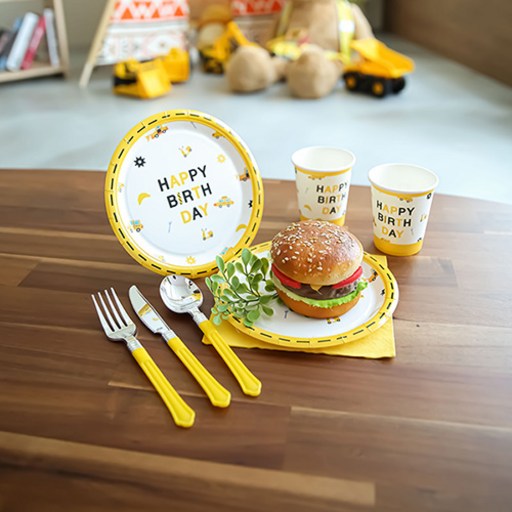 파티해 엔지니어 생일 파티접시 18cm 20p + 파티컵 20p 세트