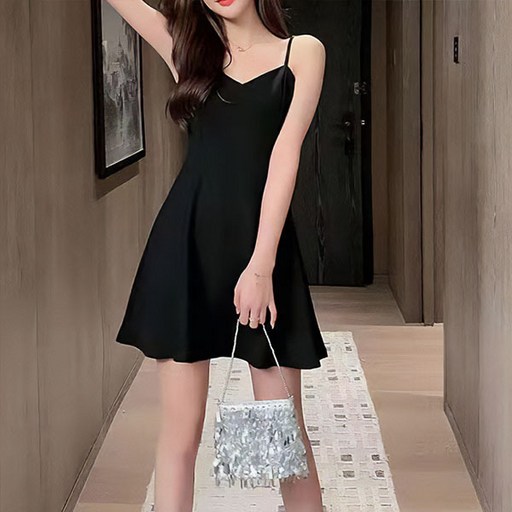 더시럽 여성용 심플 미니 비치웨어 원피스