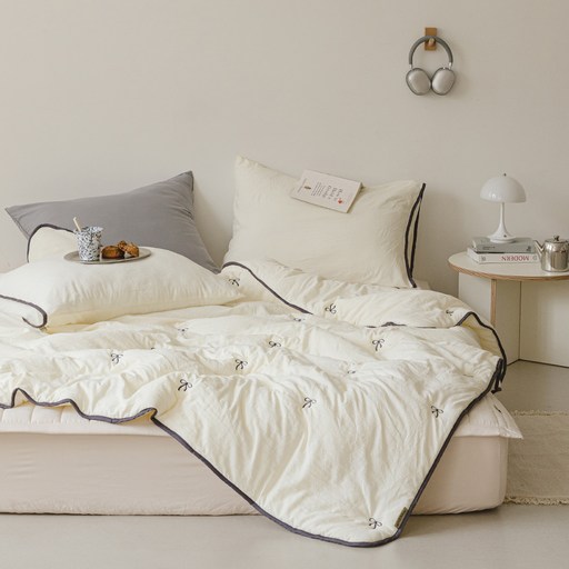 바자르 시즈닝 소프트 워싱 먼지없는 자수 차렵이불