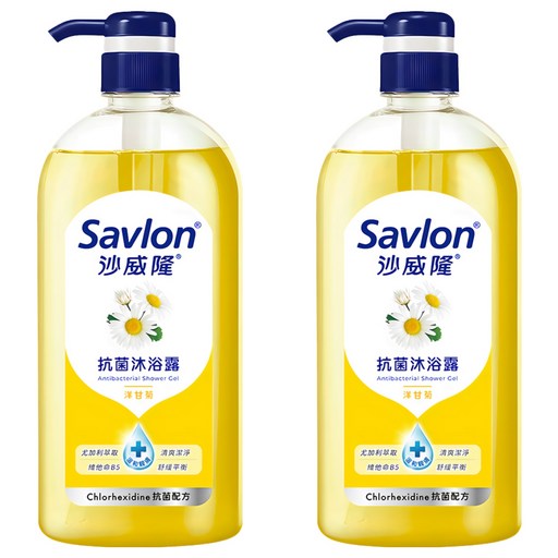 Savlon 沙威隆 抗菌沐浴露 洋甘菊, 1L, 2瓶