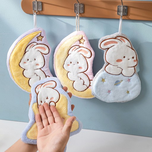 뽀송 깜찍 별 토끼 주방 핸드 타올 4종