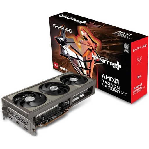 사파이어 11350 01 20G 니트로+ AMD 라데온™ RX 9060 XT 게이밍 OC 그래픽 카드 16GB GDDR6 RDNA 4 포함, 사파이어 11350 01 20G 니트로+ AMD 라데온