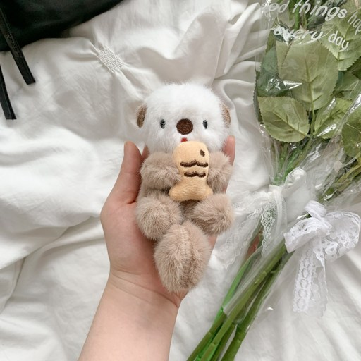 떨샵 금붕어수달키링 귀여운 동물 인형 가방고리 열쇠고리 키홀더