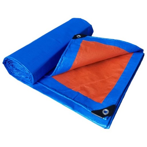 두꺼운 내마모 방수 천 파란색과 주황색 PE 방수포 2M x 2M~15M x 20M
