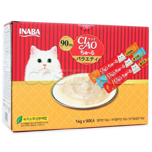 챠오츄르 대용량 90P 코스트코 고양이 츄르 간식 버라이어티 반려묘 차오추르 90P