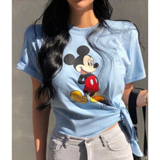 미키 타이 여름 여성 반팔 티셔츠 허리를 묶어 라인을 돋보이게 하는 미키마우스 정품 여성 크롭 티 T shirts 3color