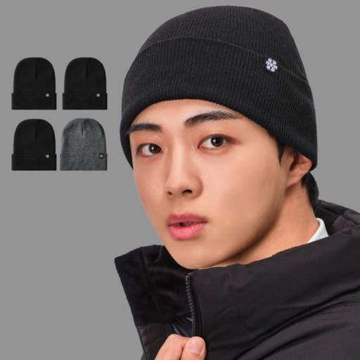 케이조이 1+1 무지 비니 남녀공용 니트비니 모자로 스타일을 완성하세요