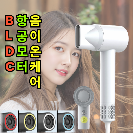 [초경량 음이온케어]비오닉 BLDC 헤어 드라이기 저소음 항공모터 고출력 미용실 드라이어
