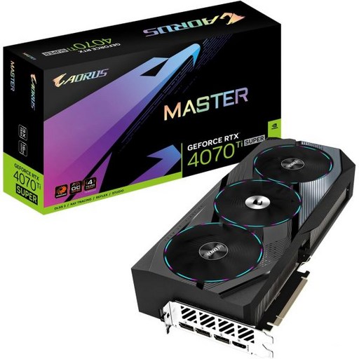 기가바이트 Gigabyte 지포스 RTX 4070 Ti 슈퍼 마스터 16G 그래픽 카드 윈드포스 팬 3배 16GB 256비, 3개
