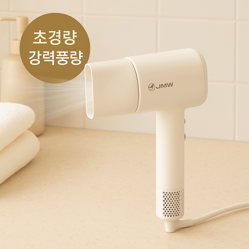 JMW 케어 부스터 BLDC 가볍고 빠른 드라이어 크림색