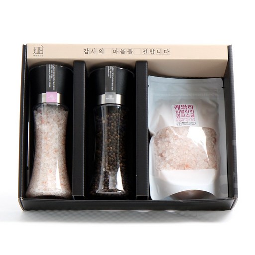 히말라야핑크소금250g+통후추100g+리필350g 최고급 소금 선물세트 결혼 조문 장례답례품