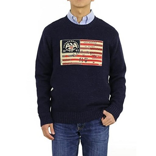 224030 폴로 랄프로렌 남성 American Flag Cotton Knit Crew Neck Sweater