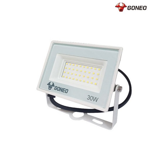 고네오 GONEO SIMPLE LED투광기 30W 화이트바디 주광색 방진 및 방수IP67 플리커프리+니트럴장갑2개포함